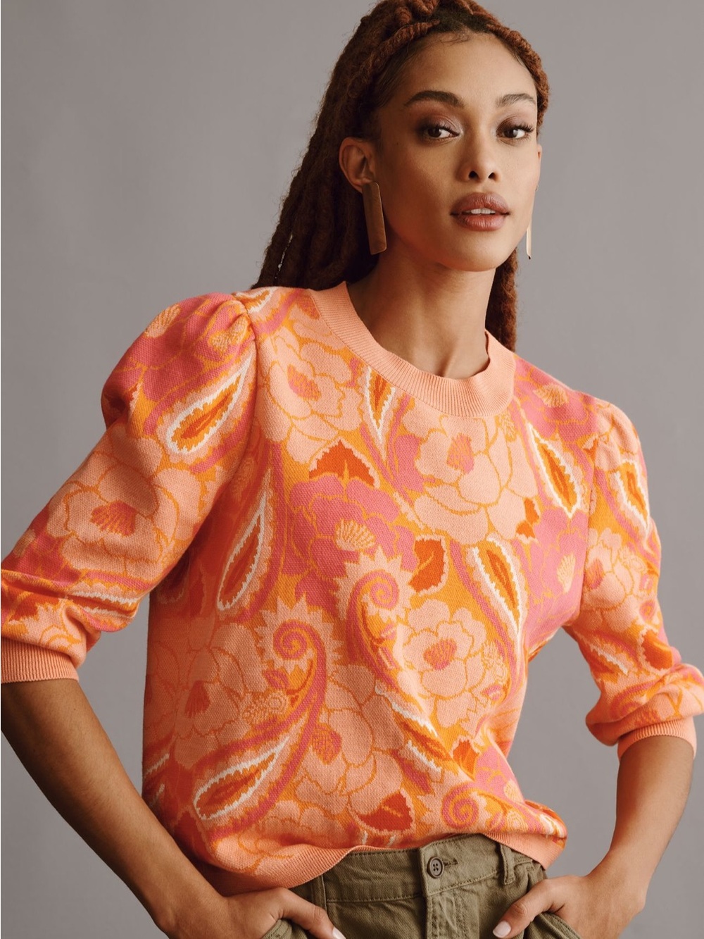 NWOT  Farm Rio paisley knit sweater